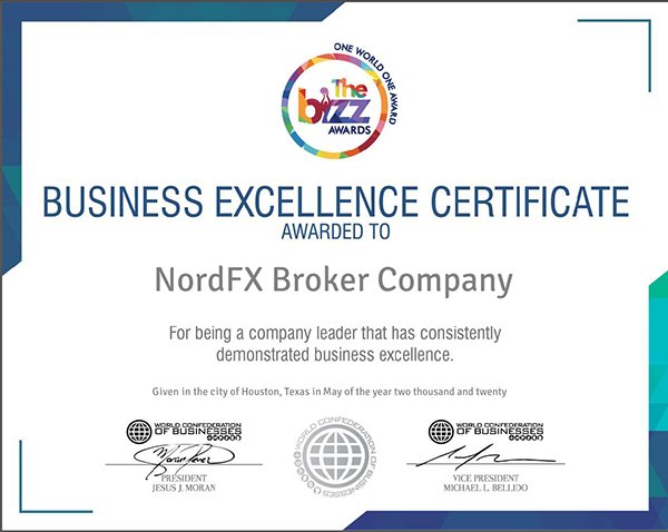 สมาพันธ์ธุรกิจโลกมอบรางวัลความยอดเยี่ยมทางธุรกิจให้กับ NordFX1